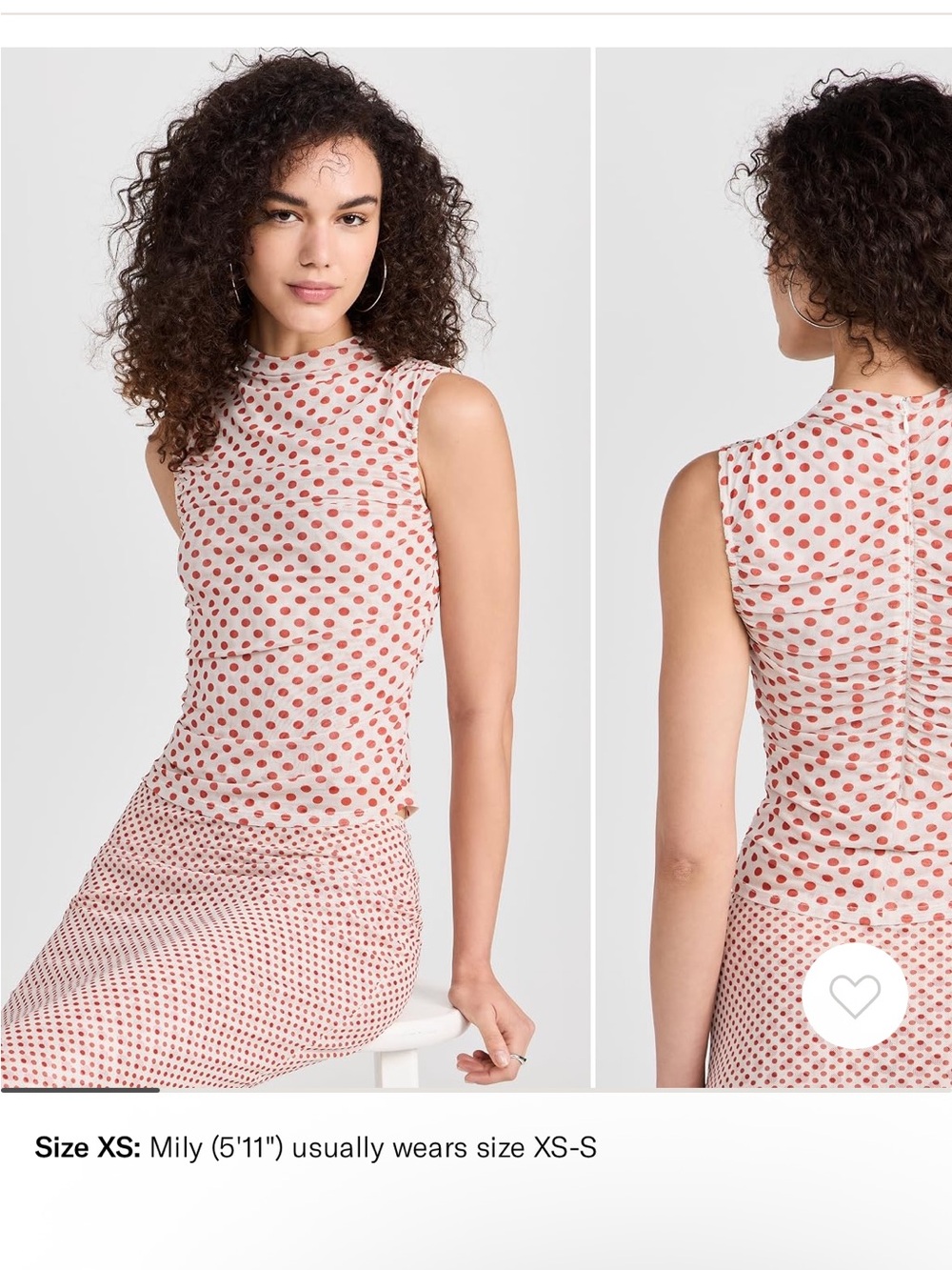 Miaou Cam Polka Dot Mesh Top
